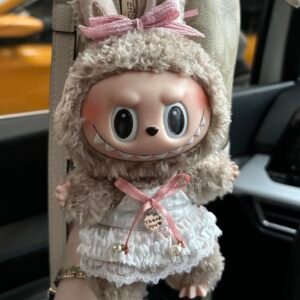 Sweet Lace Dress with Pink Bow Outfit for Labubu (18cm)