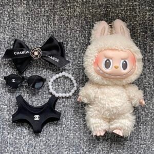 Black swimsuits clothes set(no doll)accessories suite cute clothes for labubu dress up uniques style
